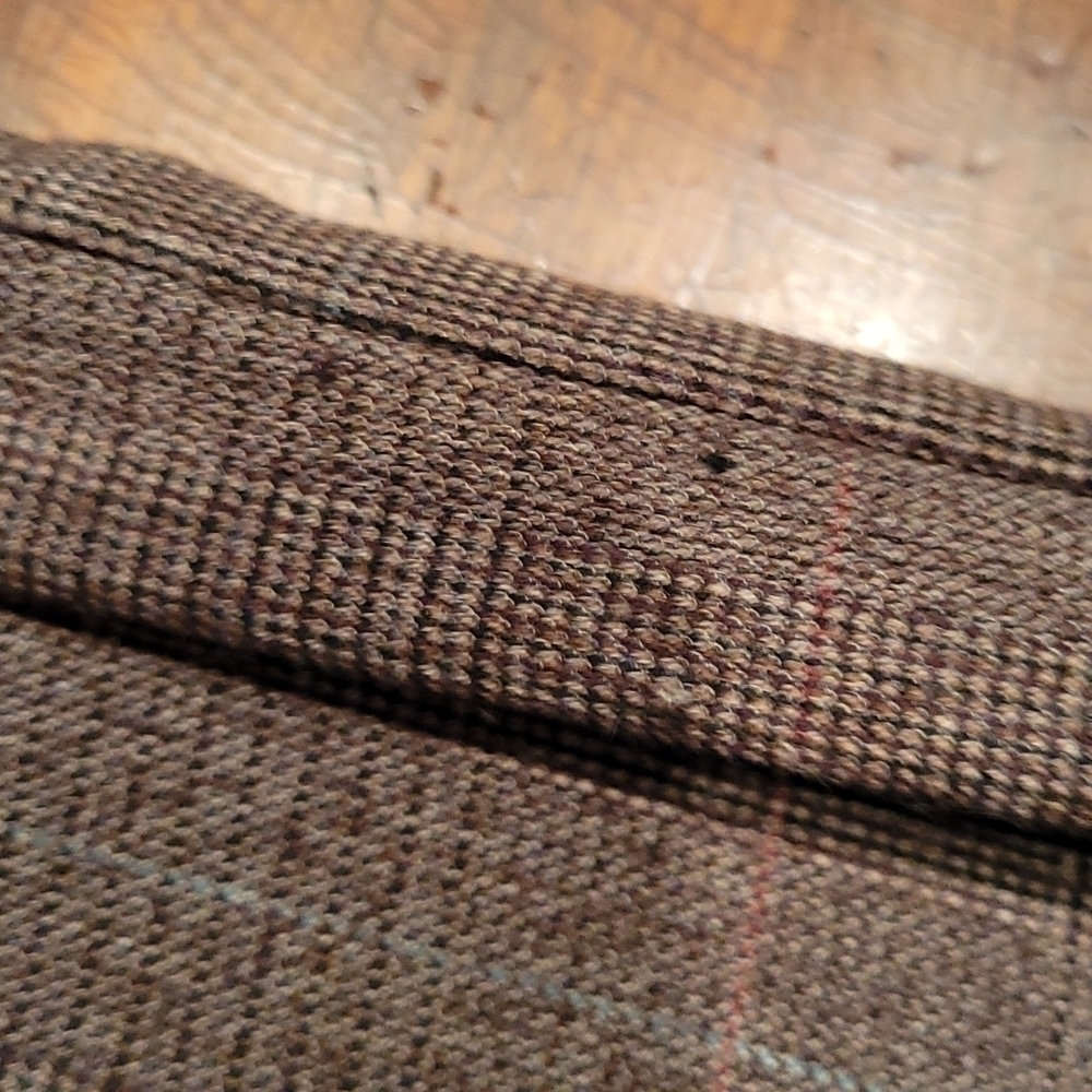 SAG HARBOR 1990s Brown Plaid Midrise Poplin Flat Front Dress Pants - Picture 8 of 12